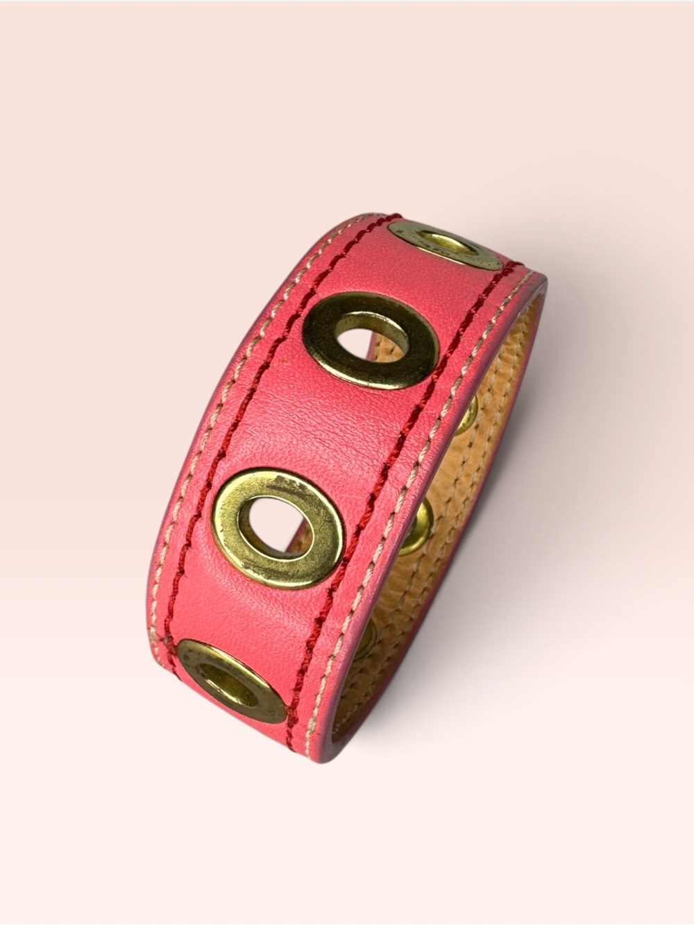Coach Y2K Pink Grommet Leather Bangle - Picture 6 of 6